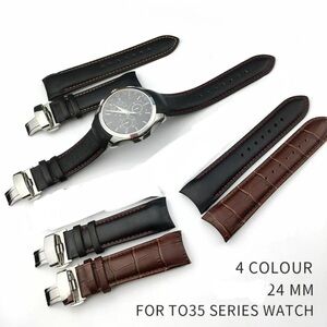 ✅Leather Curved Watch Band+Clasp Made For T Classic Tradition Size 22mm